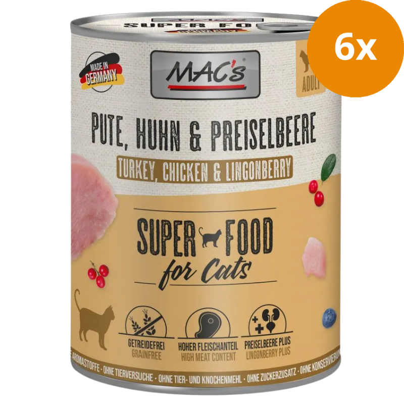 MAC's Cat Pute, Huhn & Preiselbeere 800 g