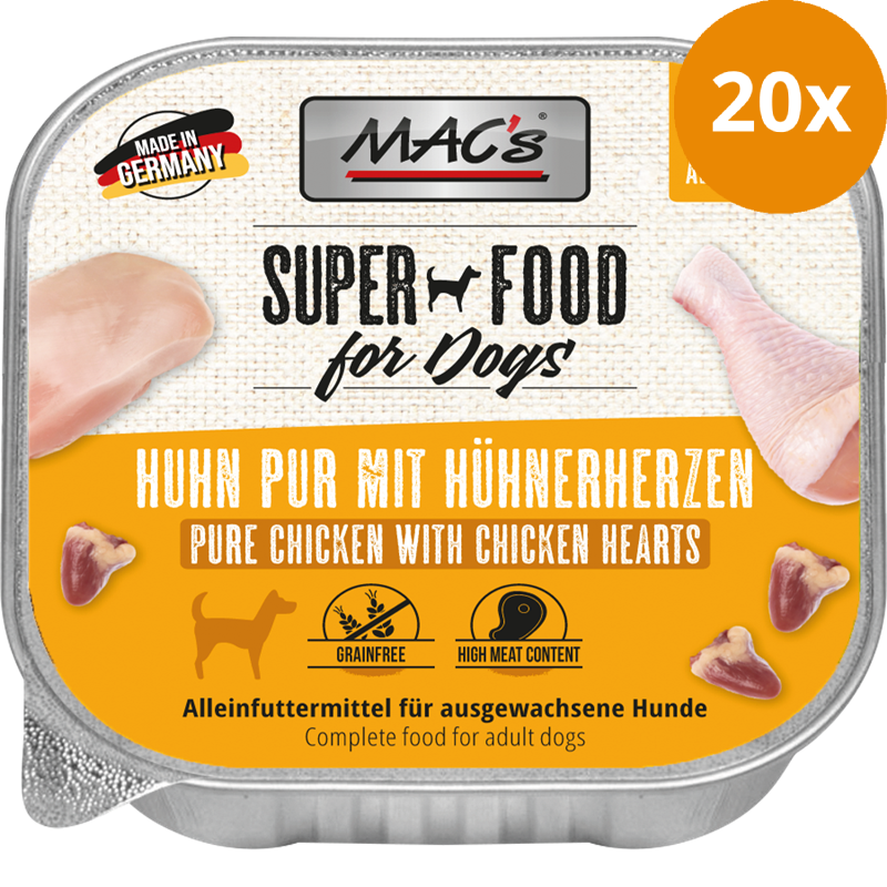 MAC's Dog Huhn pur mit Hühnerherzen 150 g