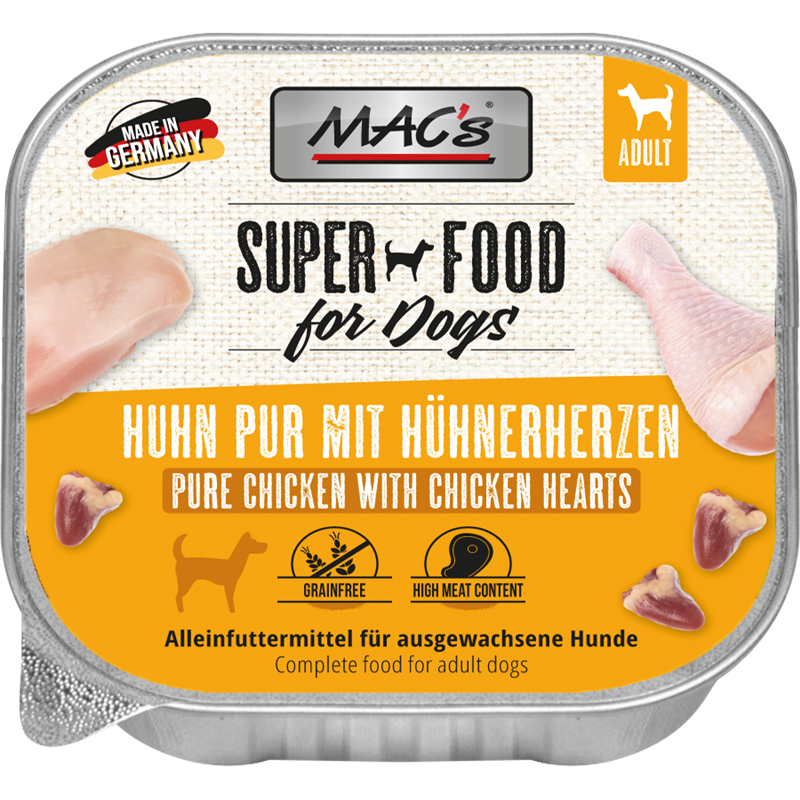 MAC's Dog Huhn pur mit Hühnerherzen 150 g