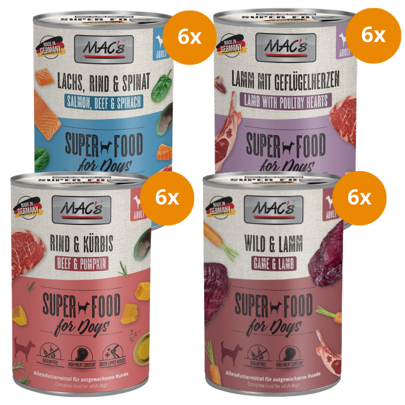 MAC’s Dog Probierpaket 400 g – Fleischmix mit Gemüse