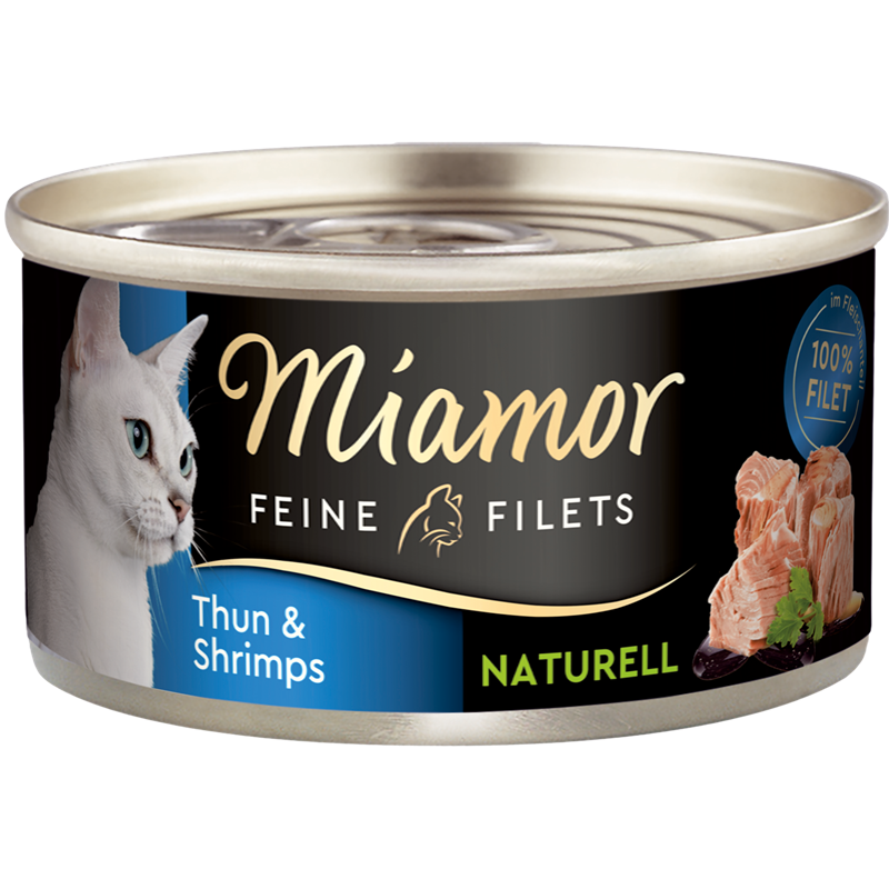 Miamor Feine Filets Naturelle Thunfisch & Shrimps 80 g