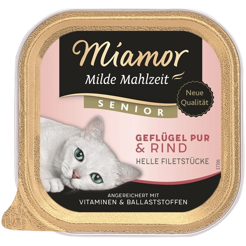 Miamor Milde Mahlzeit Senior Geflügel pur & Rind 110 g