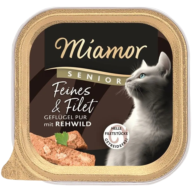 Miamor Schale Feines & Filet Senior Geflügel Pur & Rehwild