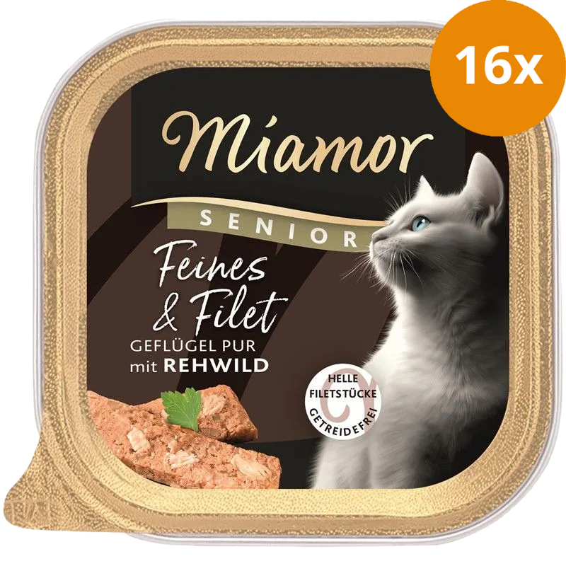 Miamor Schale Feines & Filet Senior Geflügel Pur & Rehwild