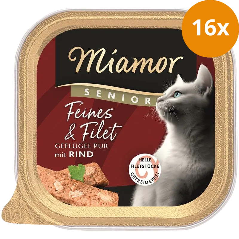 Miamor Schale Feines & Filet Senior Geflügel Pur & Rind