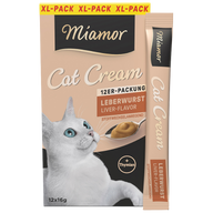Miamor Snack Cream Leberwurst-Cream XL-Pack 12 x 16 g