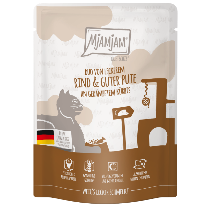 MjAMjAM Quetschie DUO Rind + Pute Kürbis 300 g