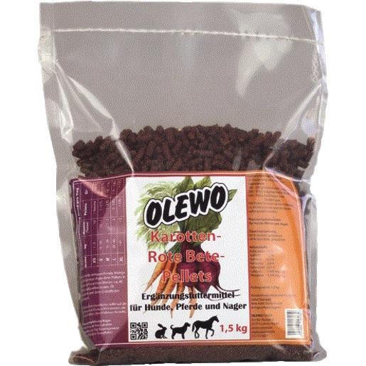 OLEWO Karotten-Rote Bete-Pellets für Hund, Pferd & Nager 1500 g