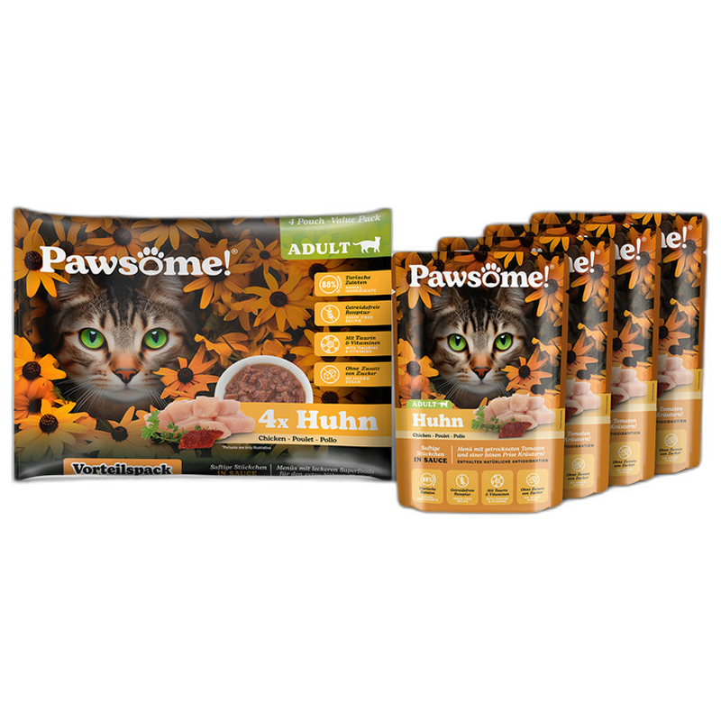 Pawsome! Adult Huhn 4 x 85 g Multipack