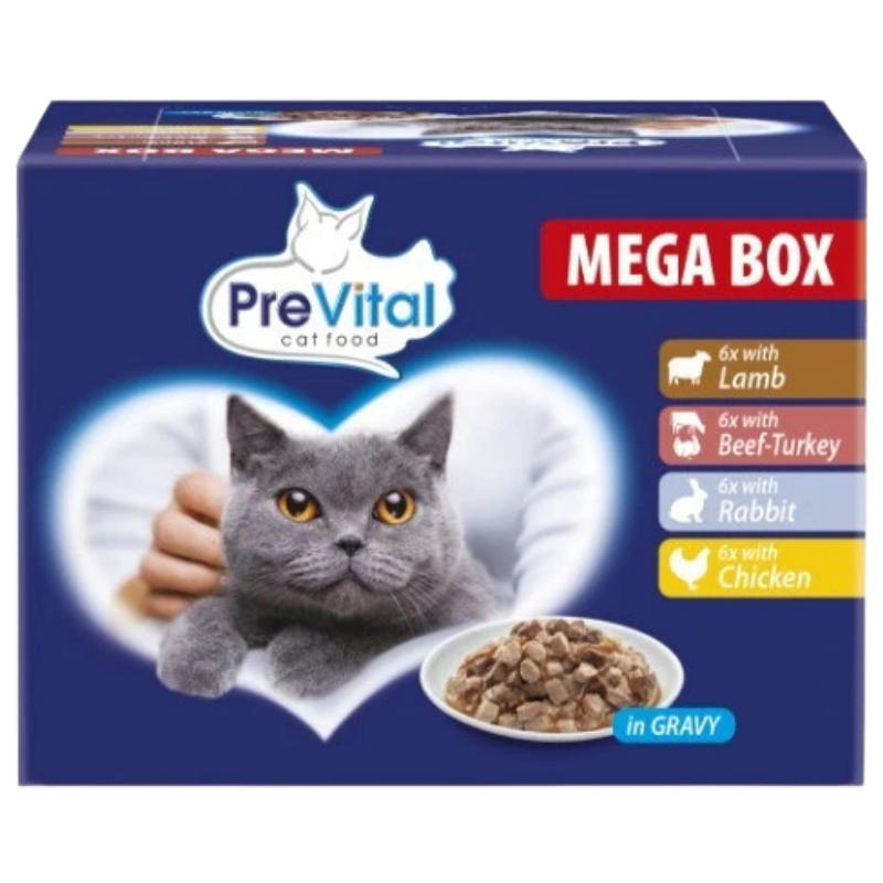 PreVital Cat Mega Box 24 x 100 g PB Multipack