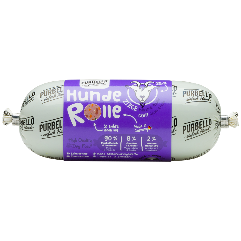 PURBELLO HundeRolle Ziege mit Möhren & Kräutern 200 g