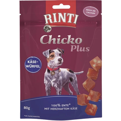 Rinti Chicko Plus Käsewürfel mit Ente 80 g