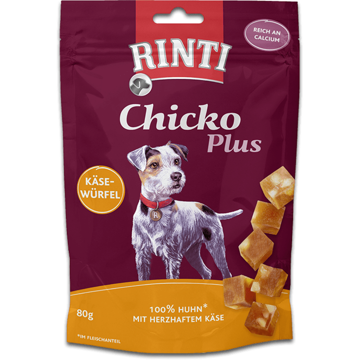 Rinti Chicko Plus Käsewürfel mit Huhn 80 g