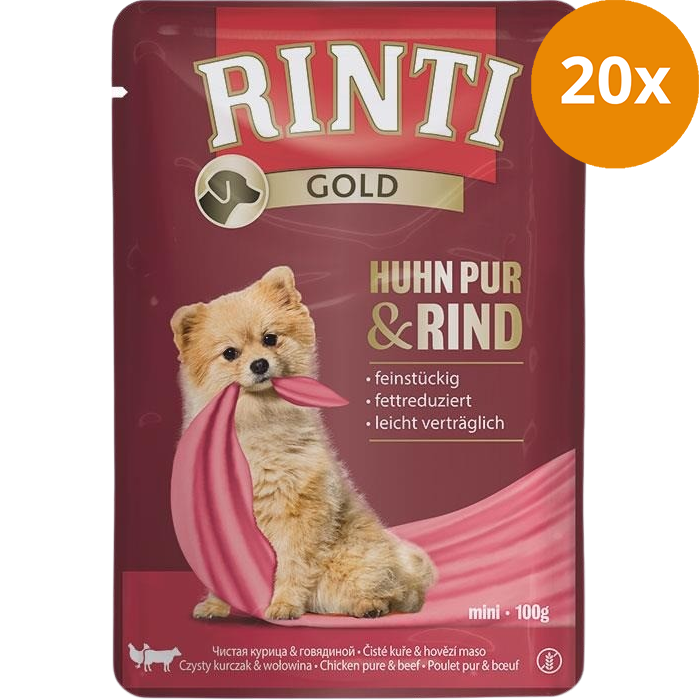 Rinti Gold Pouch Huhn Pur & Rind 100 g