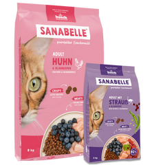 Sanabelle Adult Huhn 8 kg + Sanabelle Adult Strauß 2 kg