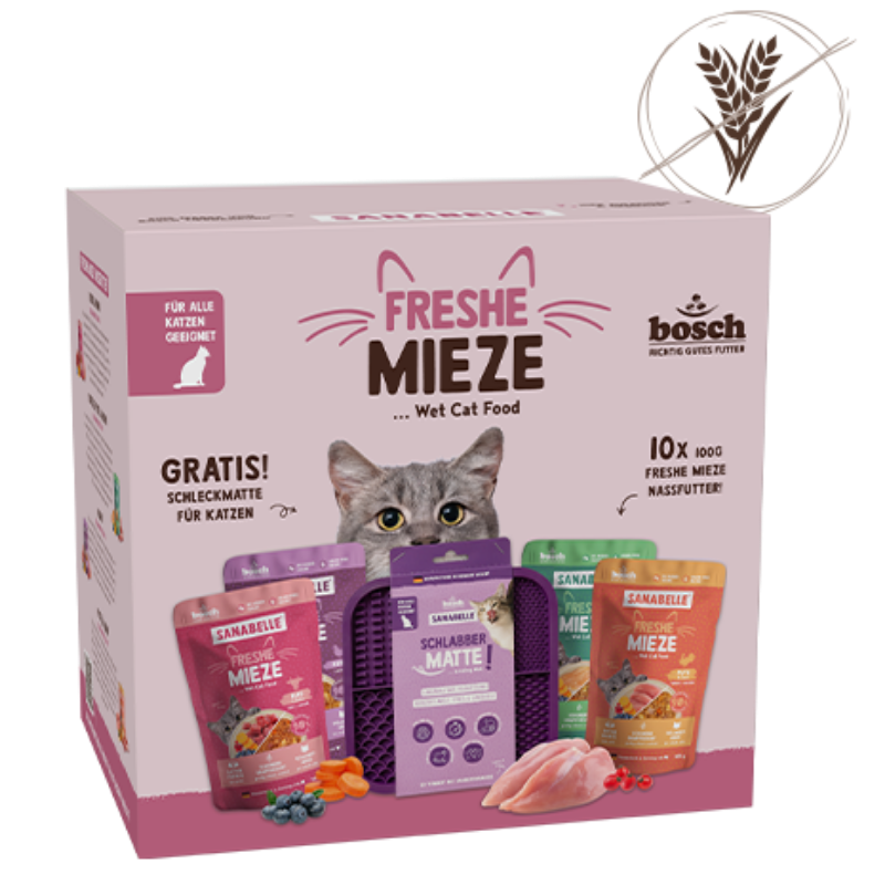 Sanabelle Freshe Mieze Aktionsbox Nassfutter + Schleckmatte