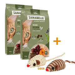 Sanabelle Grande Huhn 2 x 8 kg + GRATIS TRIXIE Spielmaus