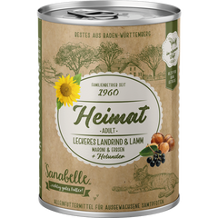 Sanabelle Heimat Dose leckeres Landrind & Lamm mit Maroni, Erbsen und Holunder 400 g