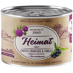 Sanabelle Heimat Dose zartes Hühnchen & Forelle mit Erbsen, Kartoffel und Aroniabeere 200 g