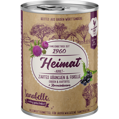 Sanabelle Heimat Dose zartes Hühnchen & Forelle mit Erbsen, Kartoffel und Aroniabeere 400 g