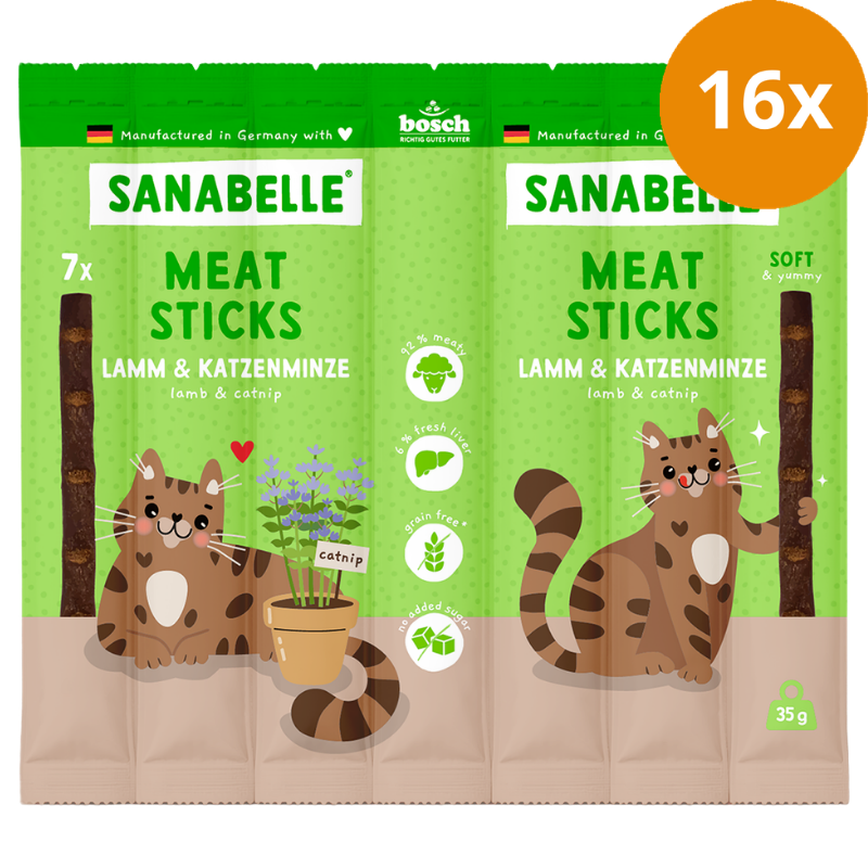 Sanabelle Meat Sticks Lamm & Katzenminze 35 g