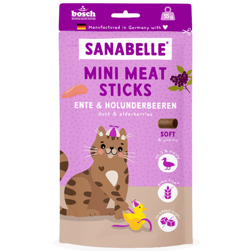 Sanabelle Mini Meat Sticks Ente & Holunderbeeren 55 g