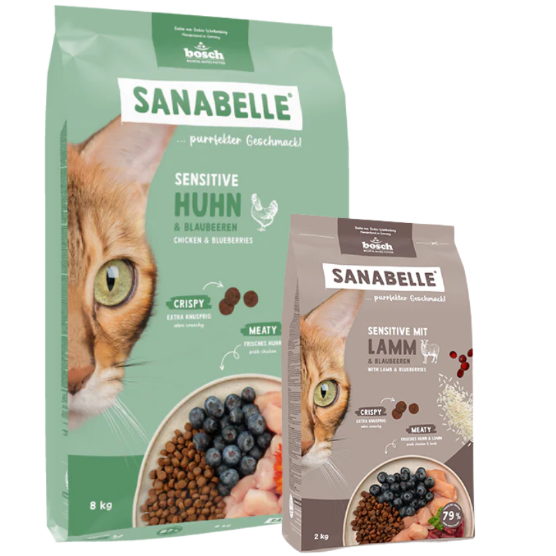 Sanabelle Sensitive Huhn 8 kg + Sanabelle Sensitive Lamm 2 kg