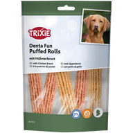TRIXIE Denta Fun Puffed Rolls mit Hühnerbrust