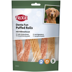 TRIXIE Denta Fun Puffed Rolls mit Hühnerbrust