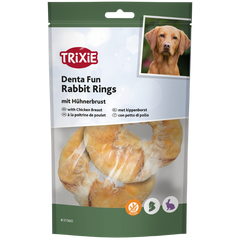 TRIXIE Denta Fun Rabbit Rings mit Hühnerbrust