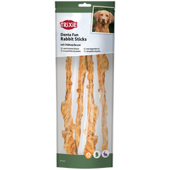TRIXIE Denta Fun Rabbit Sticks mit Hühnerbrust