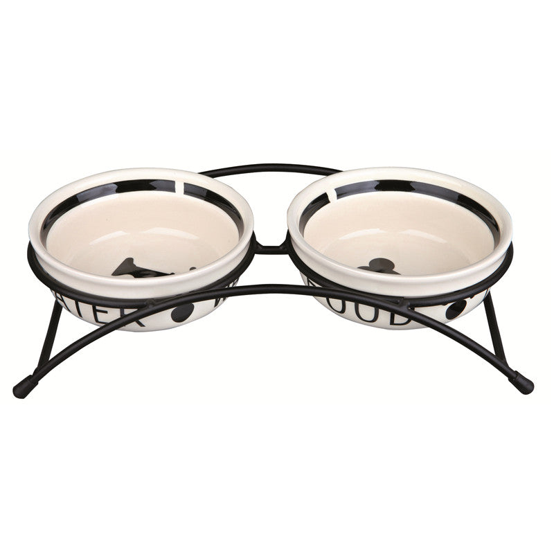 Trixie Napf-Set Eat on Feet, weiß/schwarz