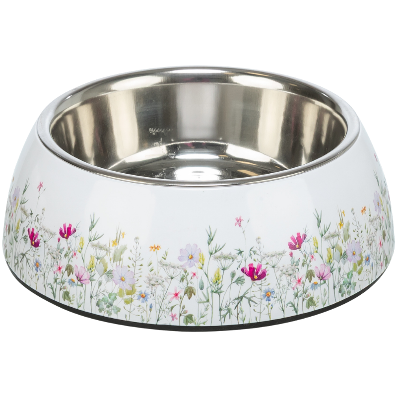 TRIXIE Edelstahlnapf, Blumen-Motiv