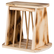TRIXIE Heuraufe zum Aufstellen geflammtes Holz
