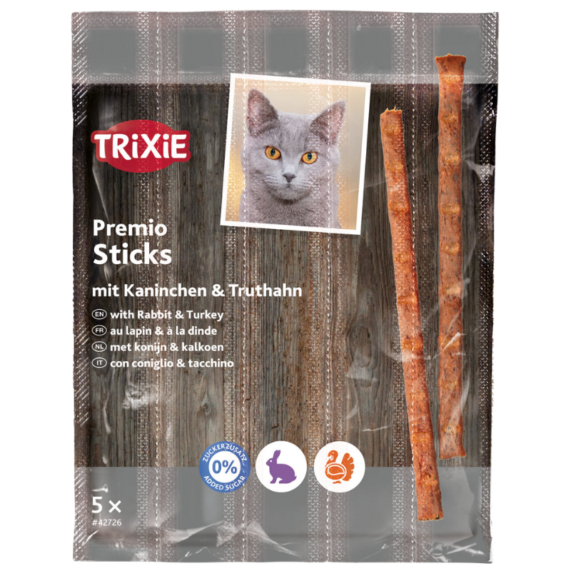 TRIXIE Premio Sticks mit Kaninchen & Truthahn 5 x 5 g
