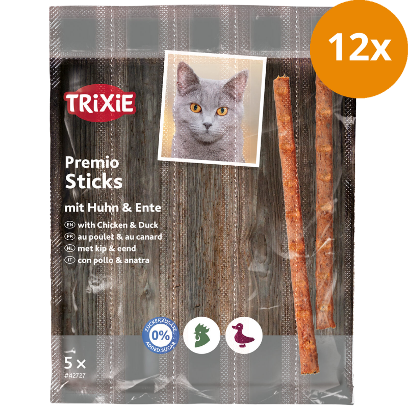 TRIXIE Premio Sticks mit Huhn & Ente 5 x 5 g