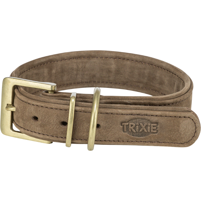 TRIXIE Pure Halsband, Leder extra breit