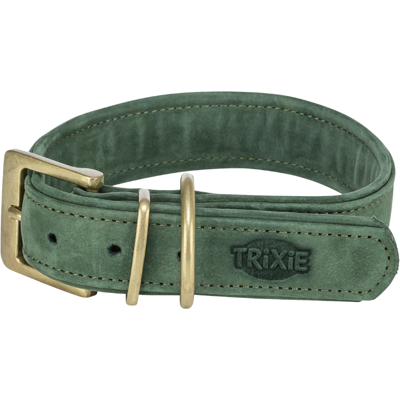 TRIXIE Pure Halsband, Leder extra breit