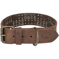 TRIXIE Rustic Fettleder-Halsband Nieten, extra breit