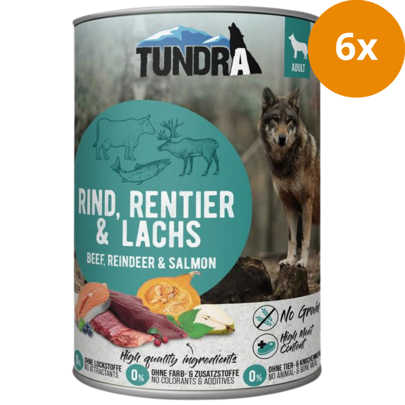 Tundra Dog Dose Rind, Rentier & Lachs 400 g