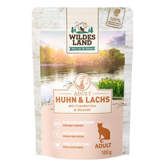 Wildes Land Huhn und Lachs mit Cranberries 100 g